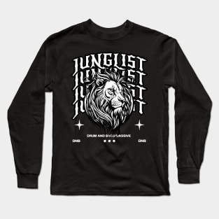 JUNGLIST  - Lion on Text (White) Long Sleeve T-Shirt